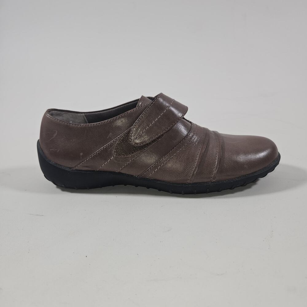 Walking Cradles Womens 7.5 N Brown Leather Hook Loop Comfort Shoes Narrow